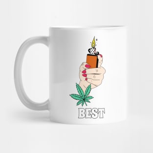 Cannabis Weed Lover BFF Stoner Babe 420 Best Buds Matching Mug